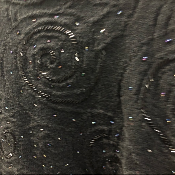 Vintage Liz Claiborne Petite Collection Lambswool Crop Beaded  Sweater SZ M - Picture 8 of 11